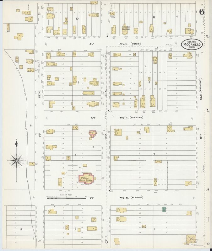 Page 6 of 1906 Moorhead fire insurance map.
