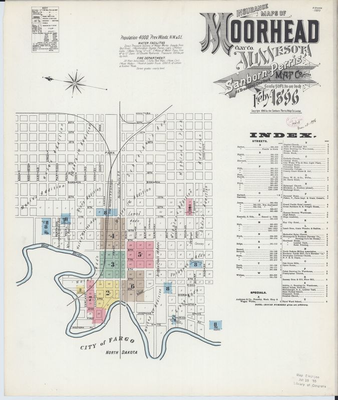Page 1 of Moorhead Fire Insurance Map